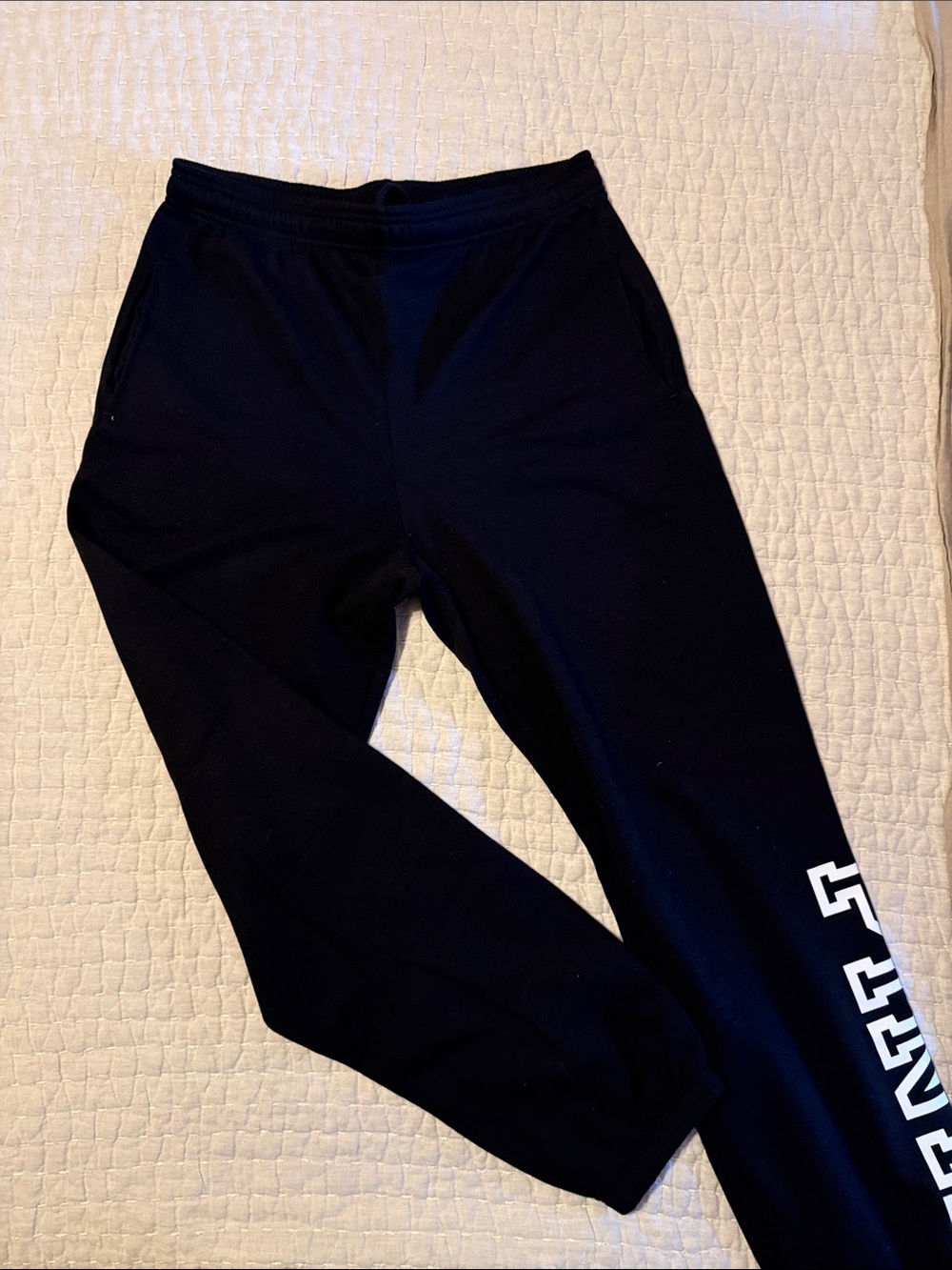 PINK Victoria's Secret Black Jogger Sweatpants with White Logo